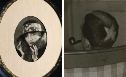 Rrose Sélavy by Duchamps and Man Ray & Tonsure (rear view), by Man Ray