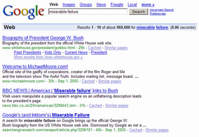 Google bomb Miserable Failure